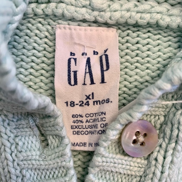 Vintage Baby Gap knit sweater with hood and Pom Pom, size 18-24 months - Picture 2 of 5